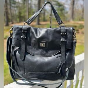 THE SAK Sycamore Black Leather Crossbody
Messenger Classic Style Bag Tote Brief